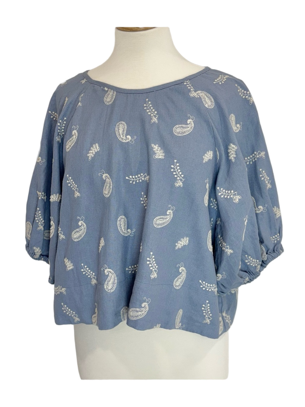 House of Harlow blue embroidered blouse